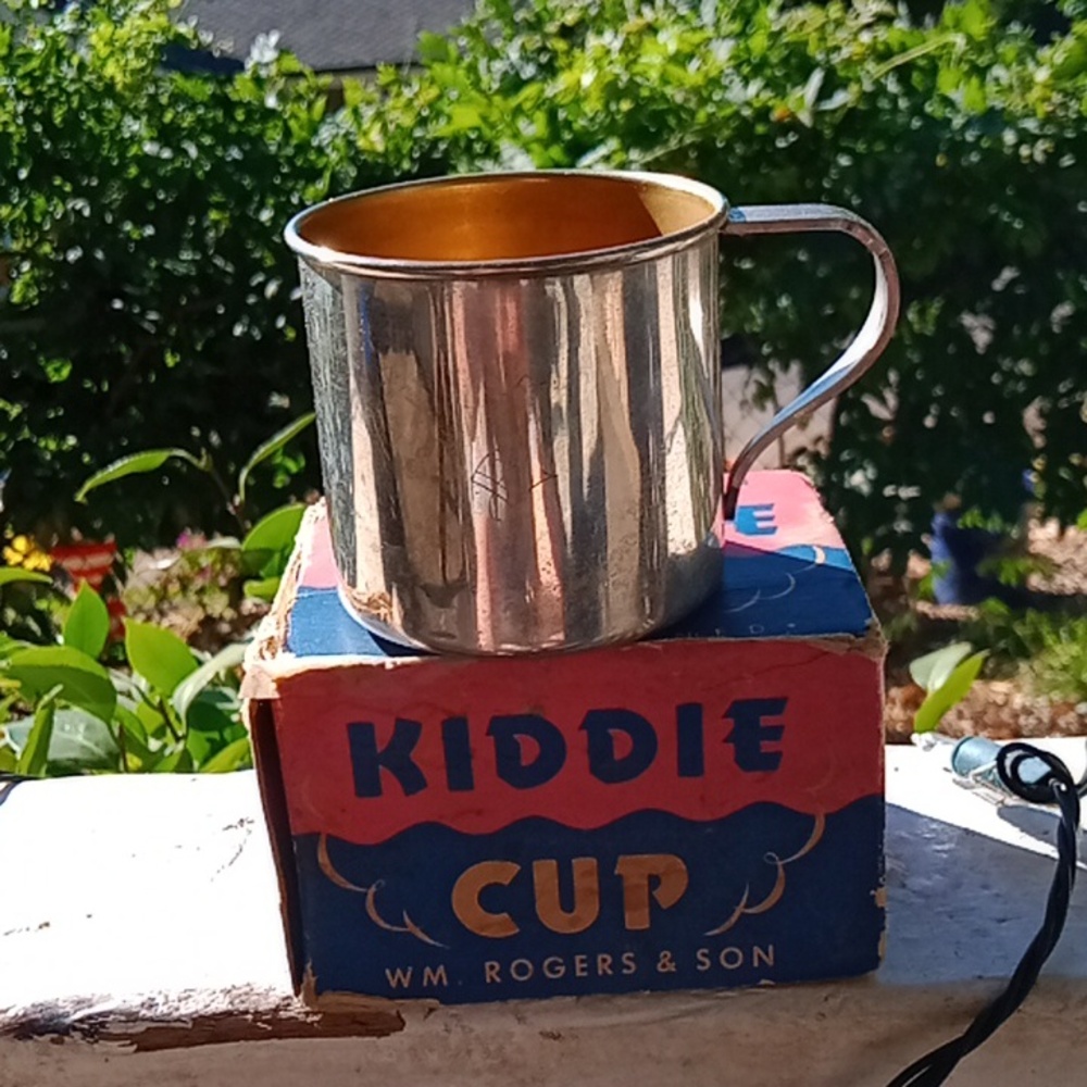 W.M. Rogers & Son 1948 Silver Kidde Cup with letter  "J" etched in.